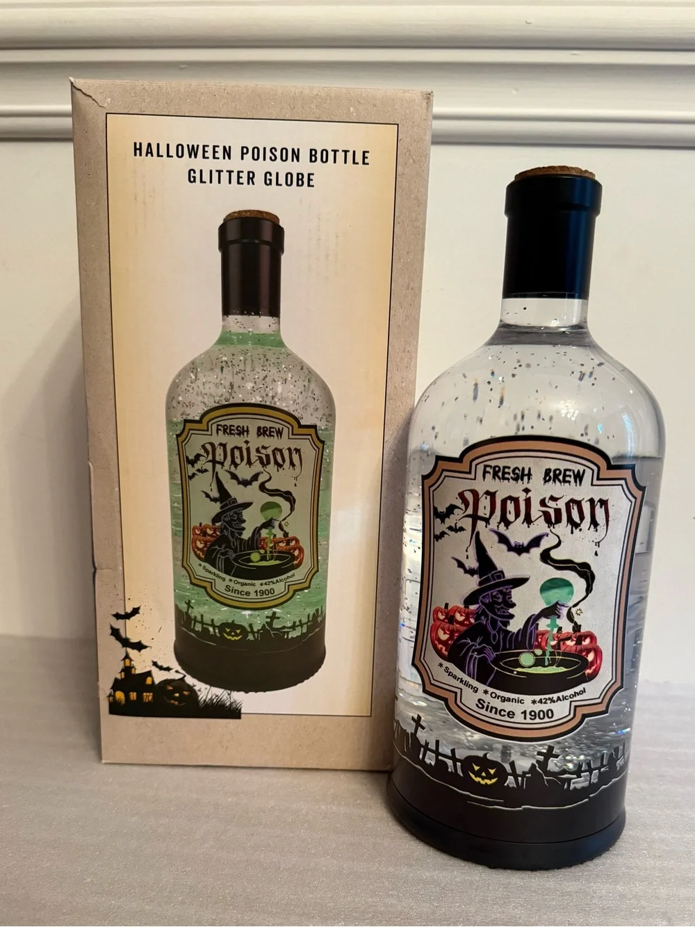 Halloween Glitter Motion Poison Bottle Cracker Barrel Exclusive